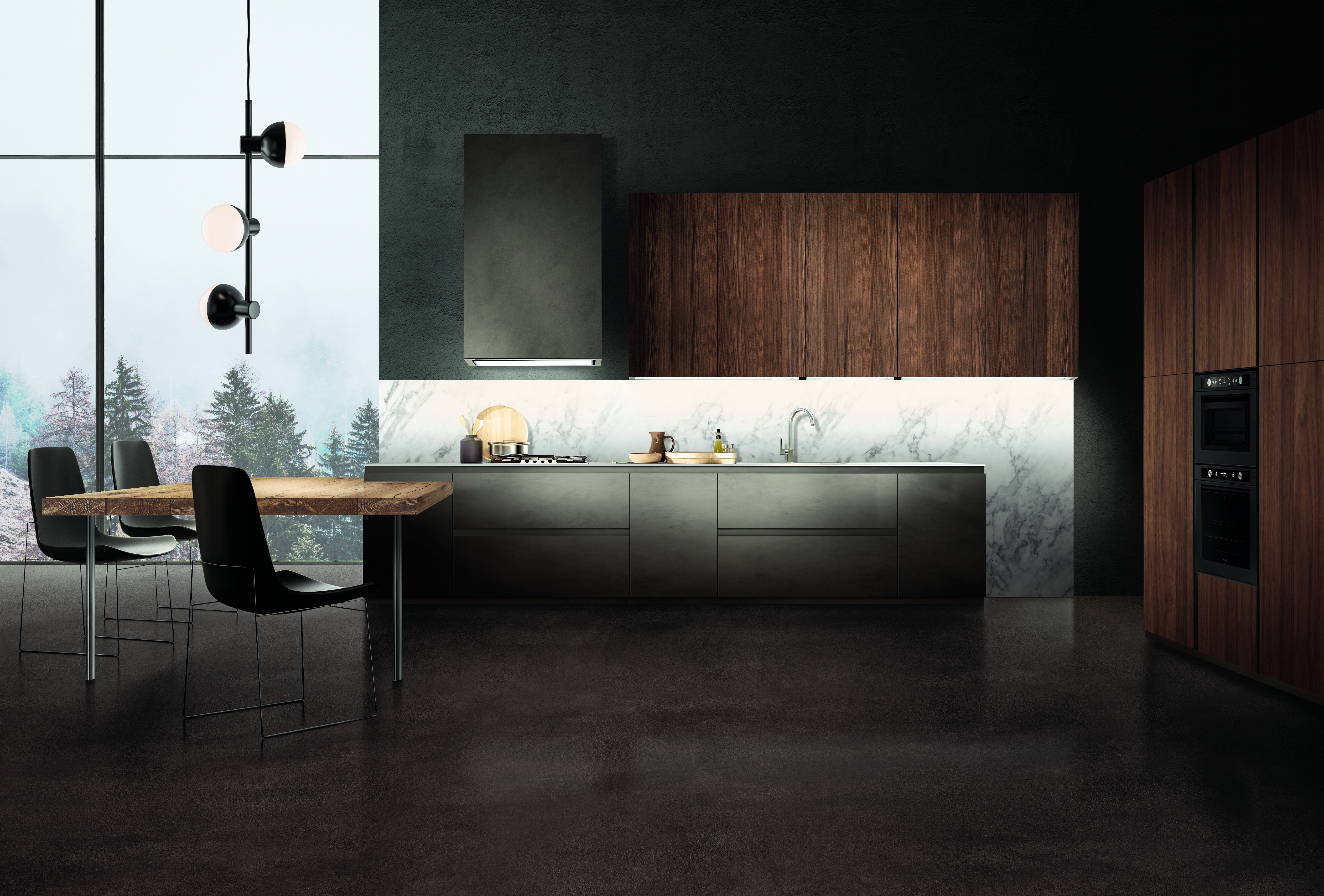 modern dark kitchen
